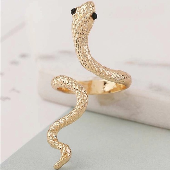 • Octavia • Gold Snake Ring - Picture 2 of 3